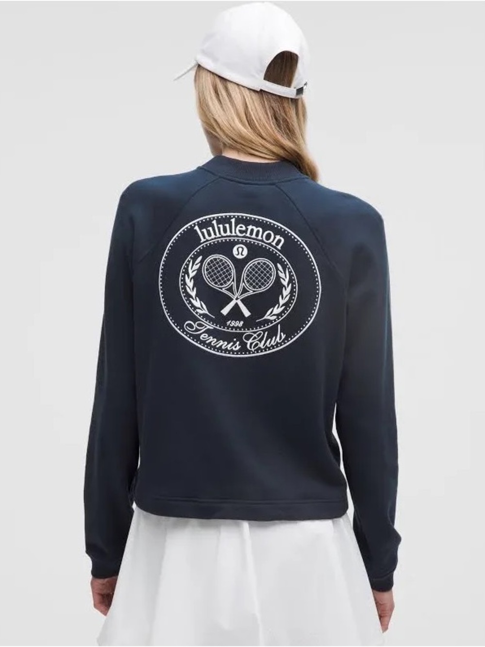 lululemon athletica Navy Bomber Jacket with Tennis Club Graphic